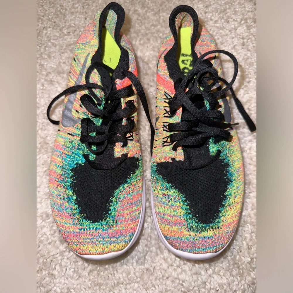 NIKE FREE RN FLYKNIT 2017 'BLUE LAGOON' big kids size 5.5 woman’s size 7.5